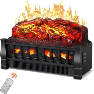 r.w.flame electric fireplace log set heater with remote control, 750w/1500w