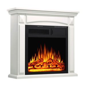 r.w.flame 26“ mantel electric fireplace stove heater with remote control and 7 flame brightness