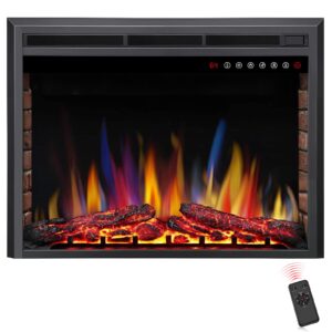 r.w.flame 36/39 inch electric fireplace insert with adjustable flame colors and brightness 8 hour timer, 750w 1500w