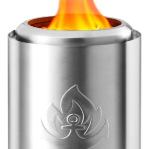 r.w.flame tabletop smokeless fire pit with stand, stainless steel