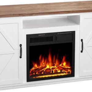 r.w.flame 50" fireplace tv stand with 20" electric fireplace, walnut