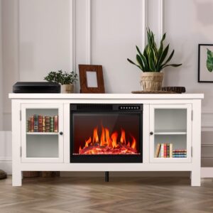 r.w.flame modern fireplace tv stand with 23" electric fireplace and storage cabinets