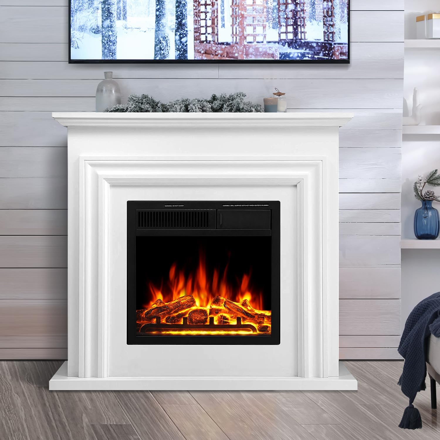 r.w.flame 36'' electric fireplace with mantel package,750 1500w