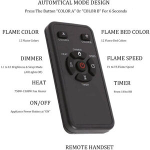 r.w.flame remote handset of electric fireplace