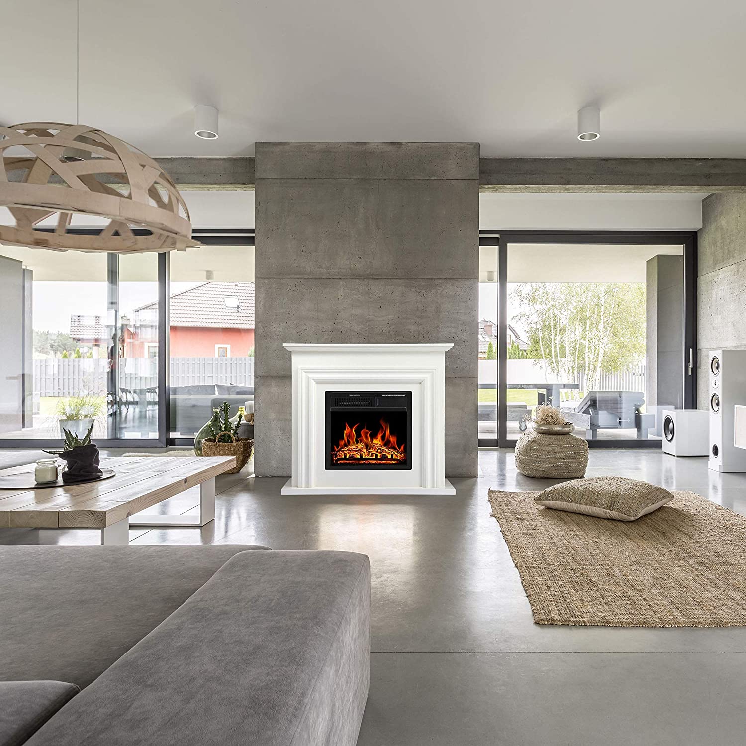 r.w.flame 36'' electric fireplace with mantel package,750 1500w