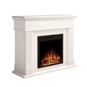 r.w.flame 43"electric fireplace mantel wooden surround firebox,750w/1500w