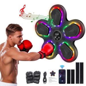 【Christmas gifts】Smart Boxing Machine with Gloves, Wall-Mounted Punching Trainer for Adults & Kids, Bluetooth