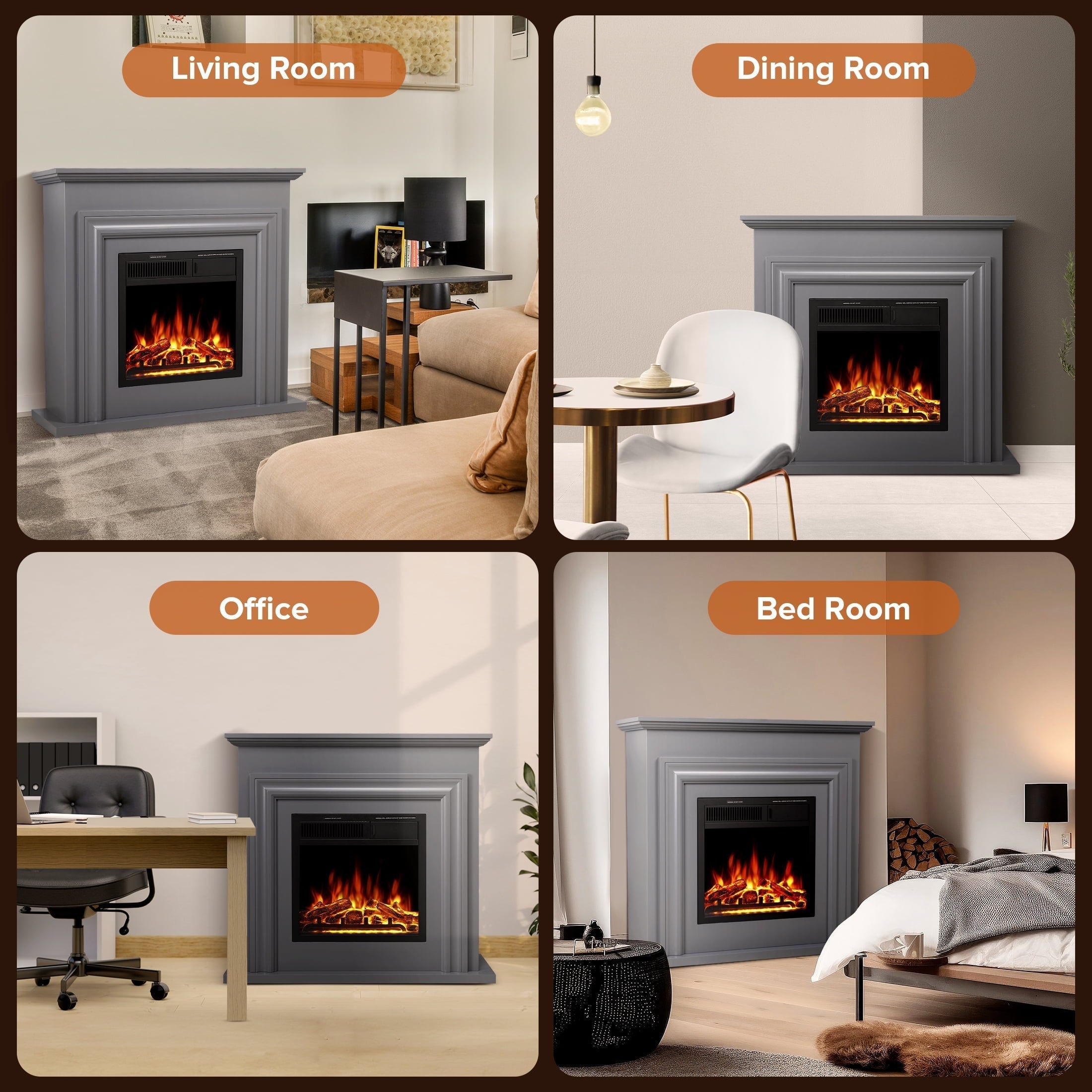 r.w.flame 36'' electric fireplace with mantel package,750 1500w